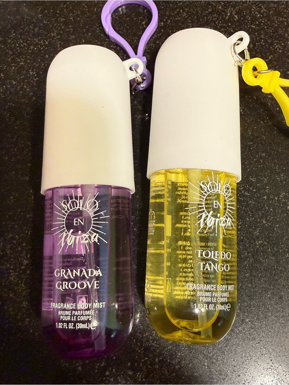 Fragrance Body Mist - Granada Groove (Purple) & Toledo Tango (Yellow)